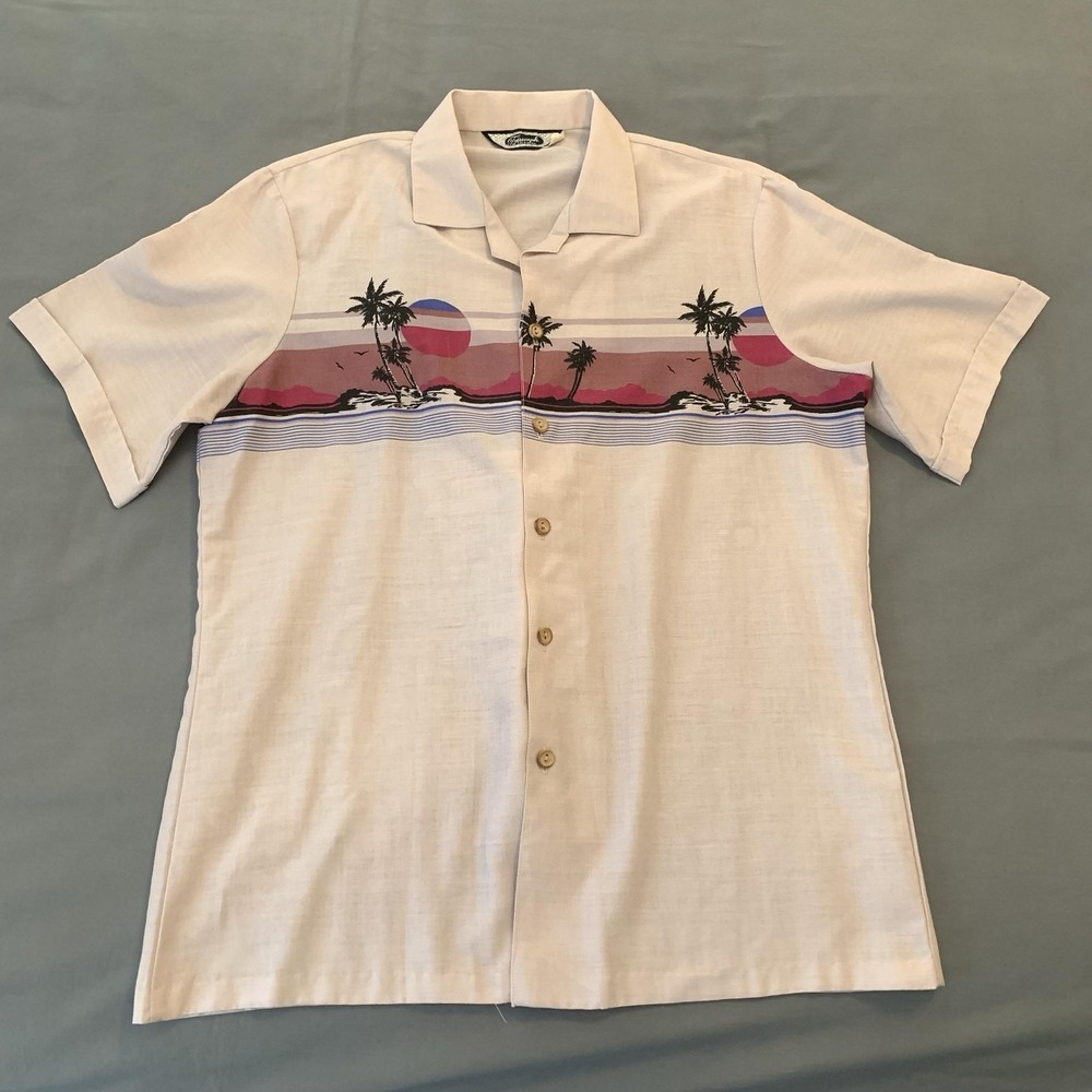 Vintage Triumph Of California Shirt Mens Large Beach Hawaiian Button Front